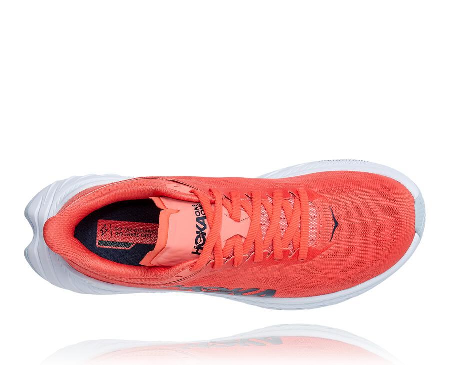 Hoka One One Running Shoes Womens Red/White - Carbon X 2 - 61840FTIG